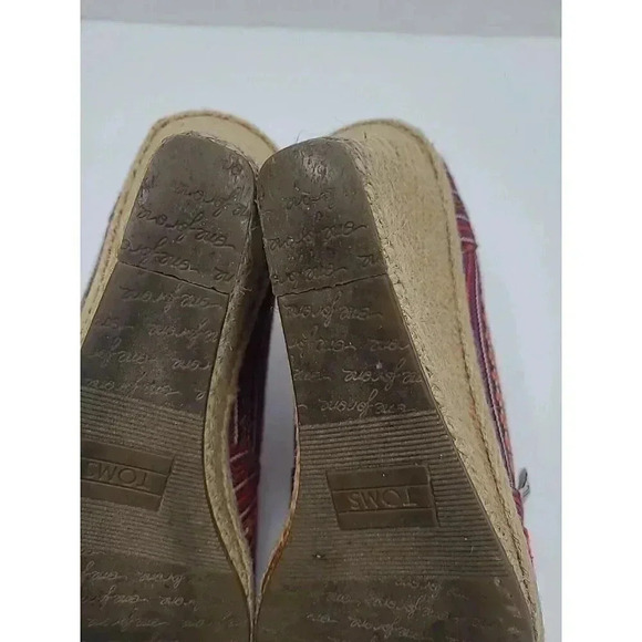 Toms Calypso Espadrilles Canvas Wedge Heels Women's Size 8 Open Toed - Picture 8 of 10